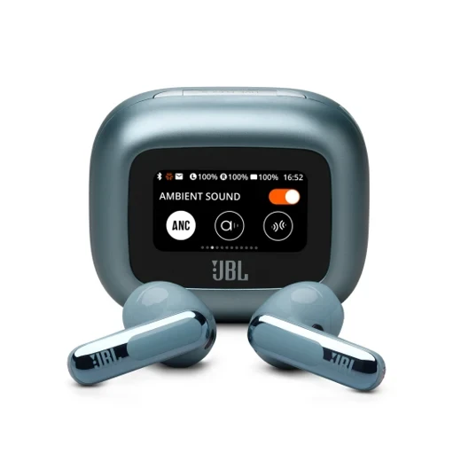 JBL Live Flex 3 True Wireless Noise Cancelling Earbuds With Display Blue