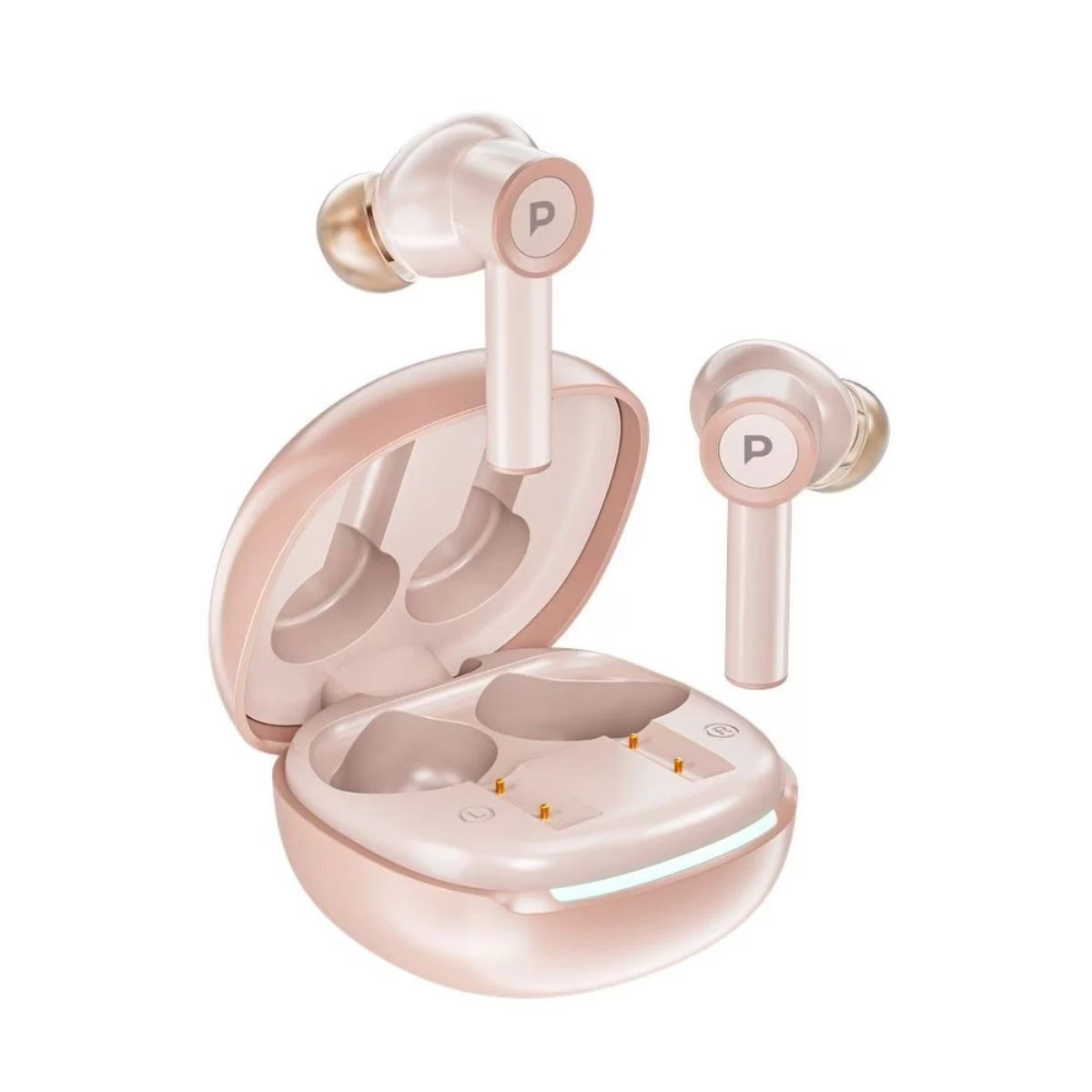 Powerology Saba TWS Earbuds with 3C Fast Charging+ Dual Mic + 5H Playtime -  Titanium White