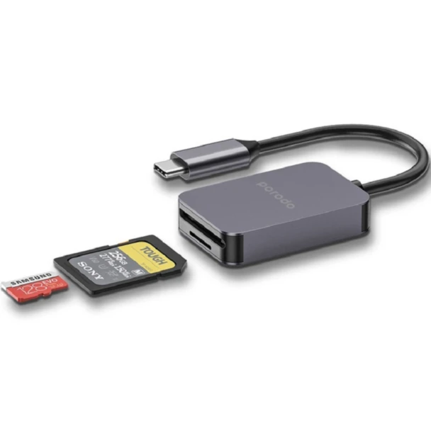 Porodo 2 İN 1 USB-c Card Reader